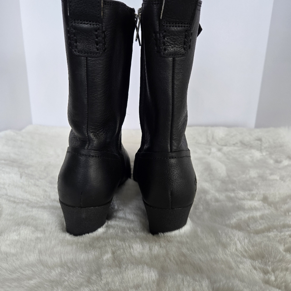 Ugg Potero Black Leather Wedge Women's Boots Size 7.5 EUC - Picture 10 of 13